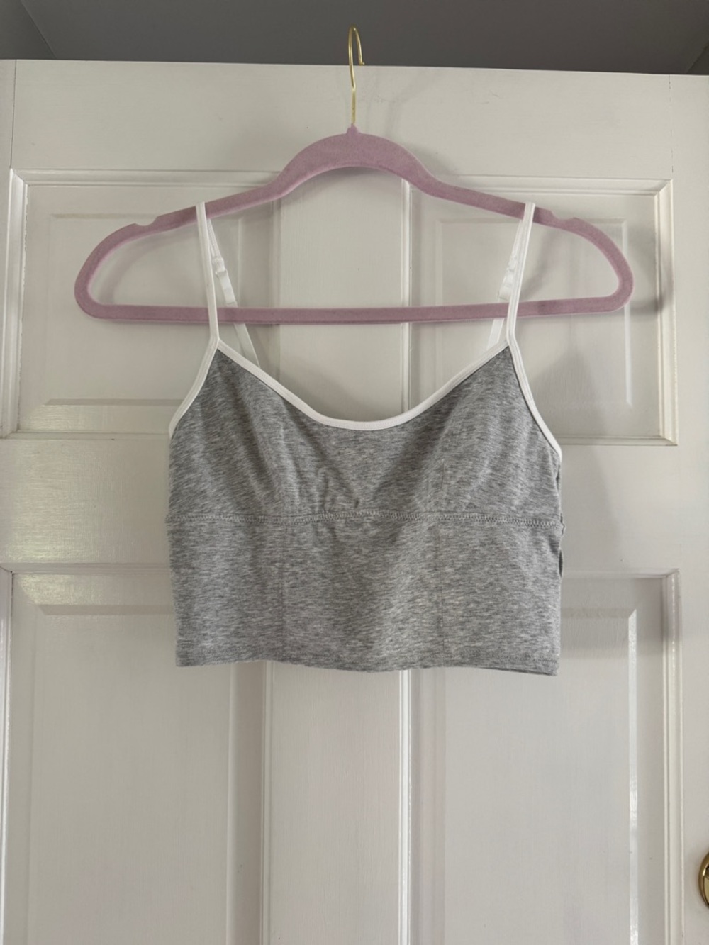 aerie Heather Gray Brami with White Print